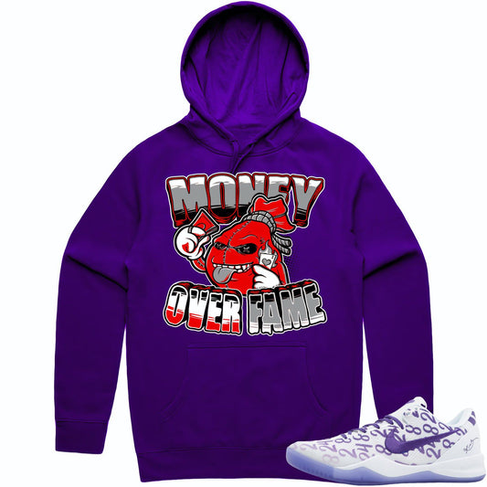 Kobe 8 Court Purple 8s Hoodie - Jordan 678 Raptors Hoodie - Money Fame