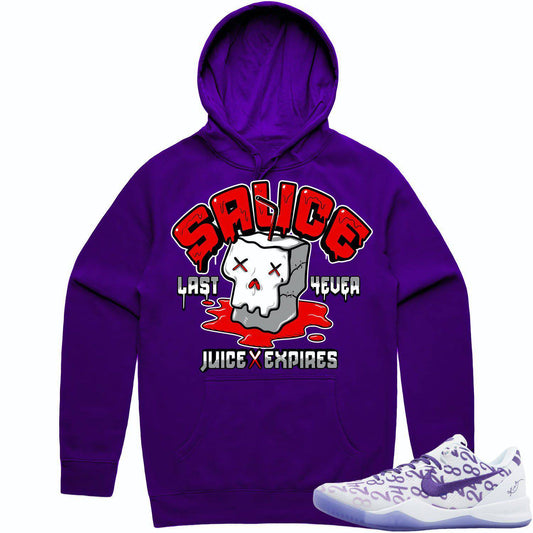 Kobe 8 Court Purple 8s Hoodie - Jordan 678 Raptors Hoodie - Red Sauce