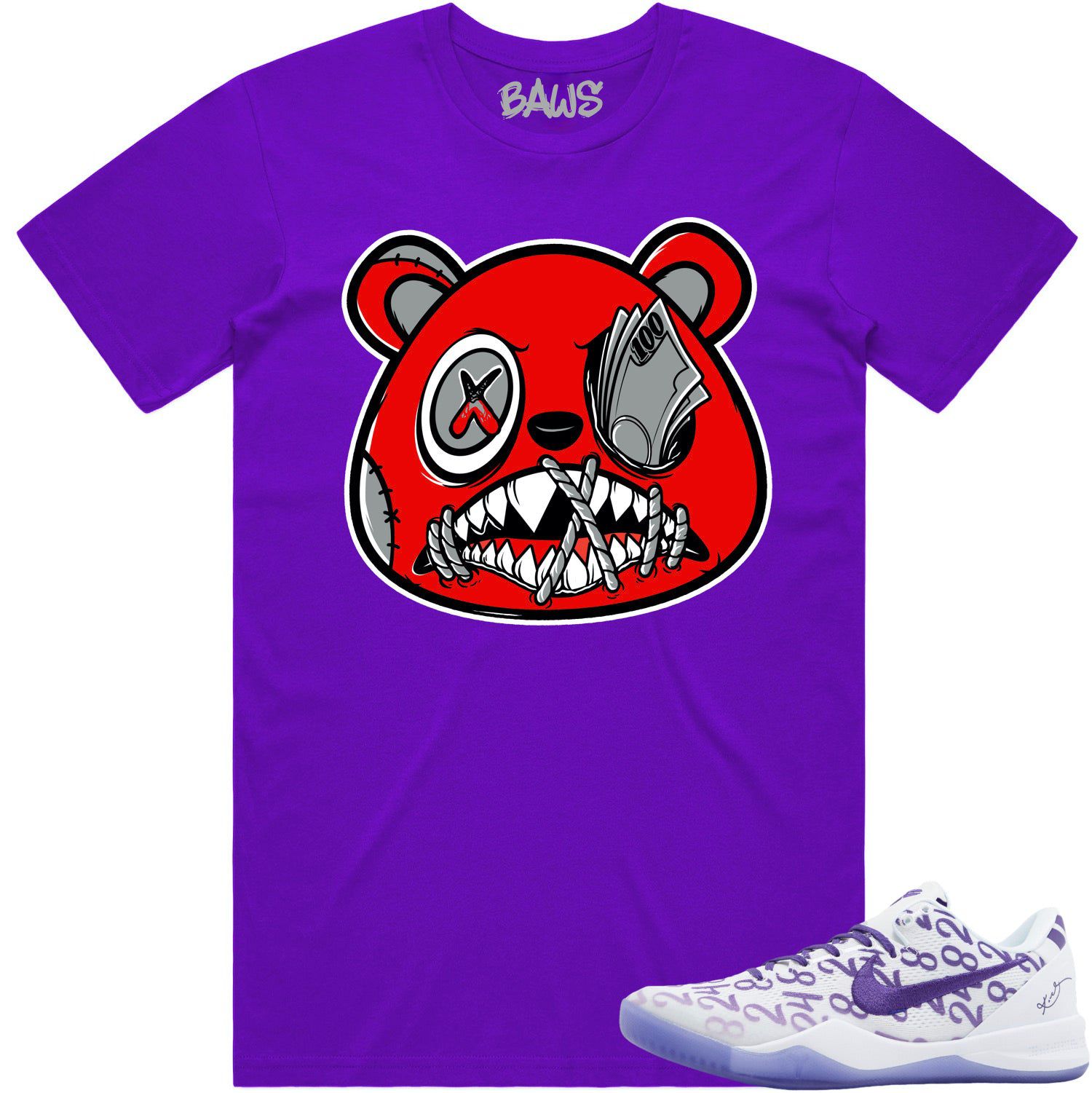 Kobe 8 Court Purple 8s Shirt - Kobe 8s Sneaker Tees - Angry Money Talks Baws