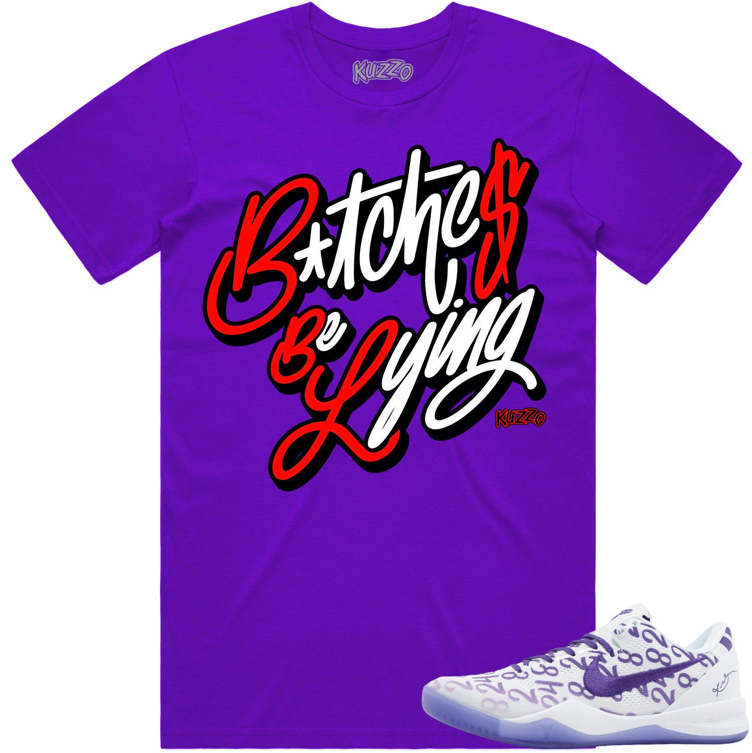 Kobe 8 Court Purple 8s Shirt - Sneaker Tees - Red BBL