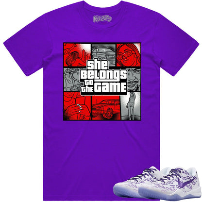 Kobe 8 Court Purple 8s Shirt - Sneaker Tees - Red Game