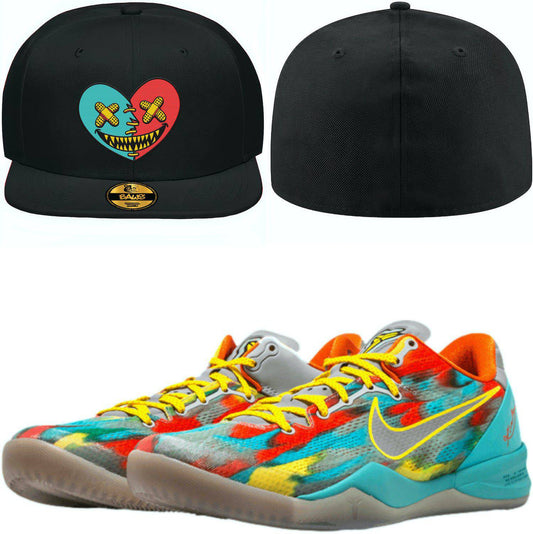 Kobe 8 Venice Beach 8s Fitted Hats - Venice Heart Baws