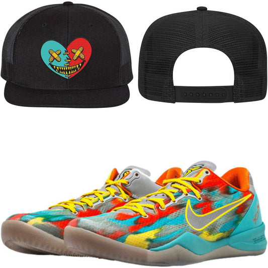 Kobe 8 Venice Beach 8s Flat Brim Trucker Hats - Venice Heart Baws