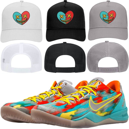 Kobe 8 Venice Beach 8s Trucker Hats - Venice Heart Baws