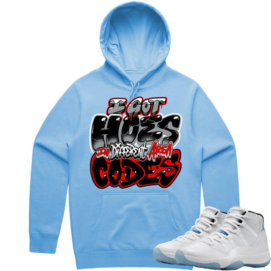 Legend Blue 11s Hoodie to Match - Columbia 11s Hoodie - Area Codes