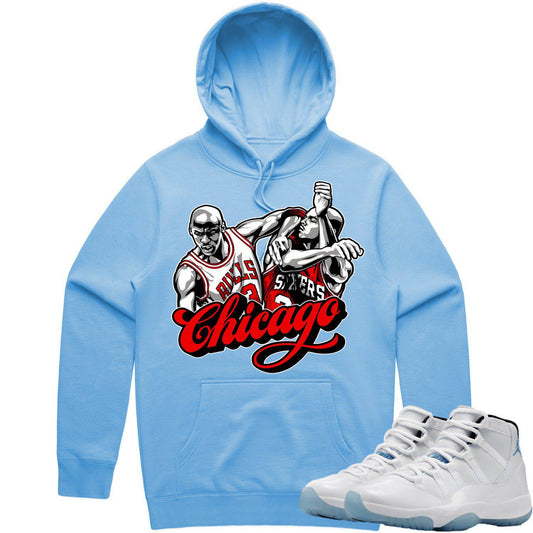 Legend Blue 11s Hoodie to Match - Columbia 11s Hoodie - Chicago