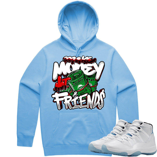 Legend Blue 11s Hoodie to Match - Columbia 11s Hoodie - Make Money