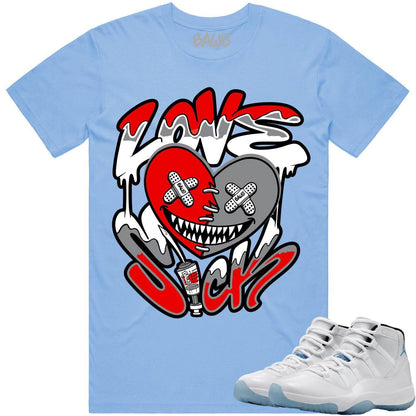 Legend Blue 11s Shirt - Jordan Retro 11 Columbia Shirt - Love Sick