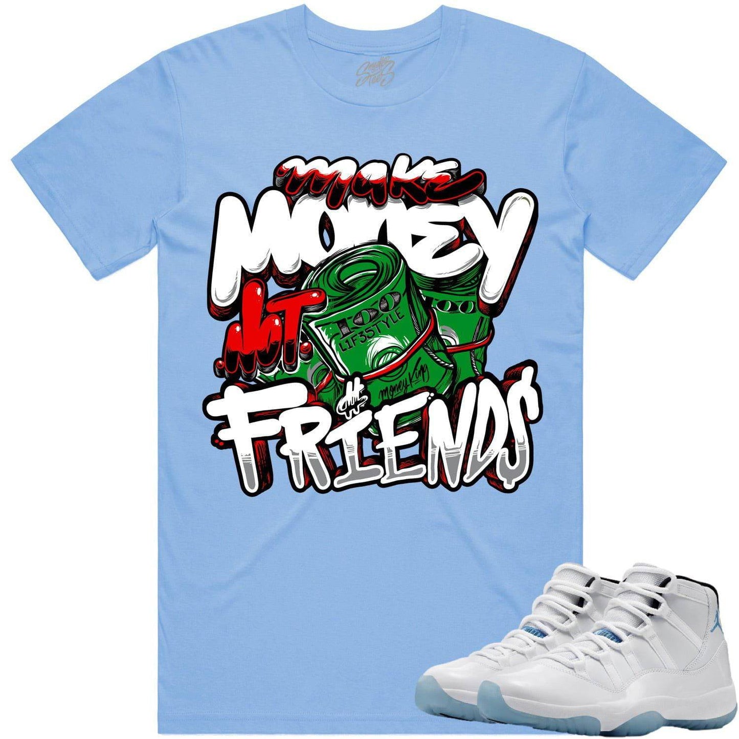 Legend Blue 11s Shirt - Jordan Retro 11 Columbia Shirt - Make Money