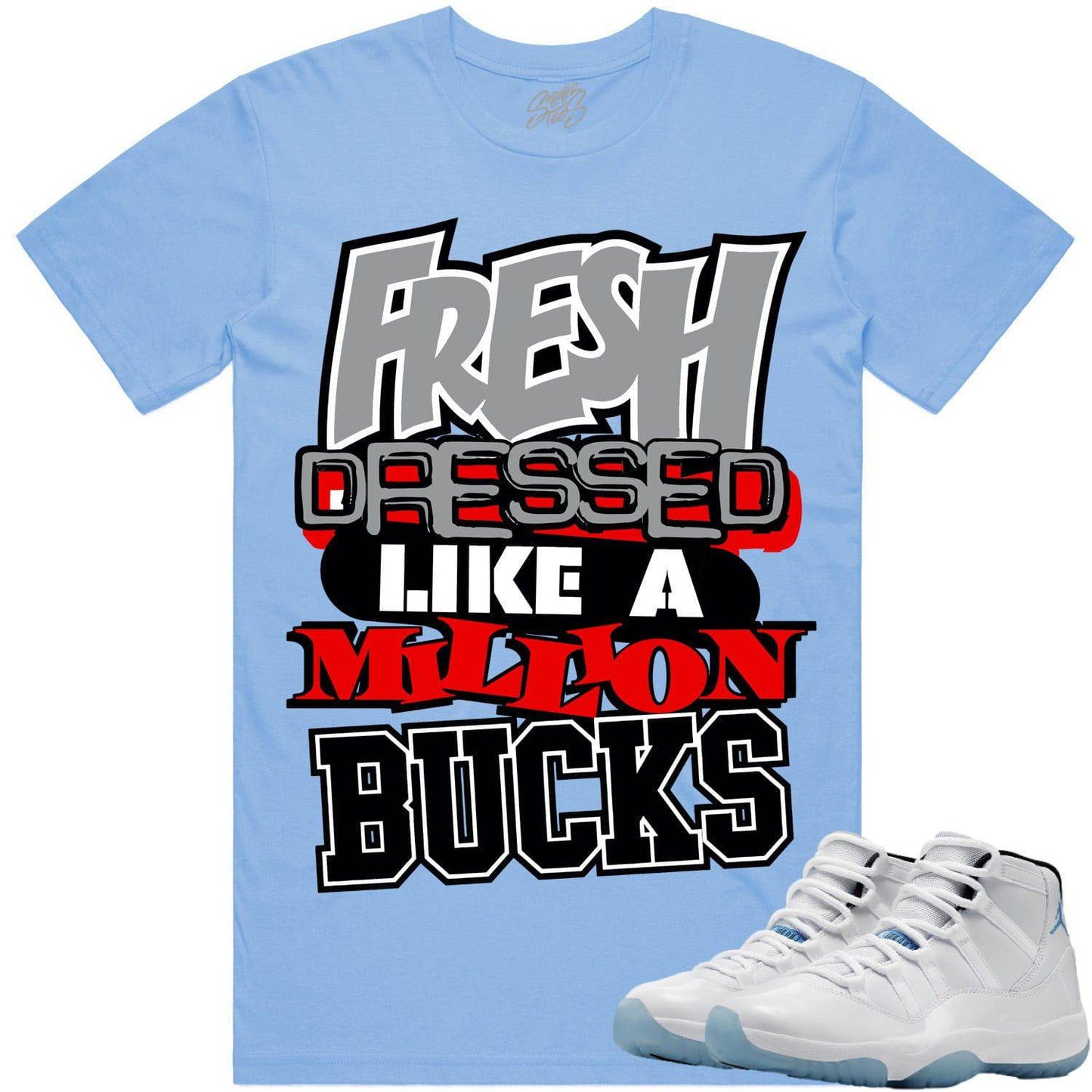 Legend Blue 11s Shirt - Jordan Retro 11 Columbia Shirt - Million Bucks