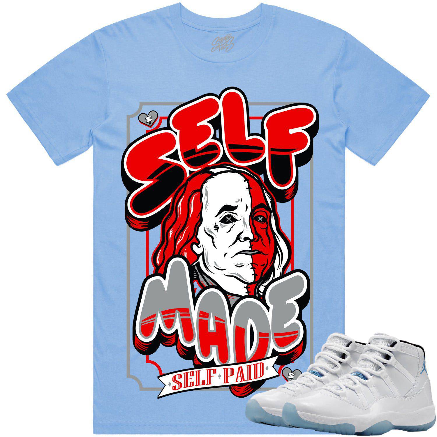 Legend Blue 11s Shirt - Jordan Retro 11 Columbia Shirt - Self Made