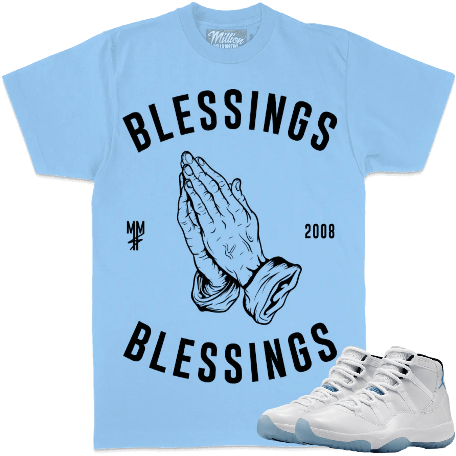 Legend Blue 11s Shirts - Columbia 11s Low Sneaker Tees - Blessings