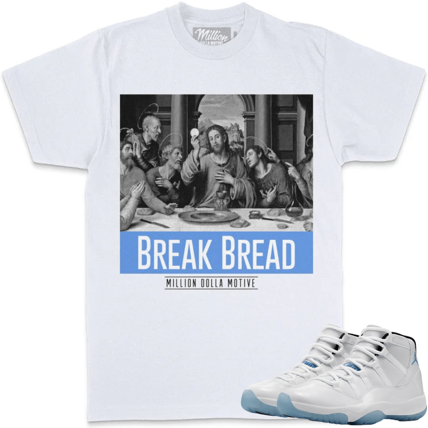 Legend Blue 11s Shirts - Columbia 11s Low Sneaker Tees - Break Bread