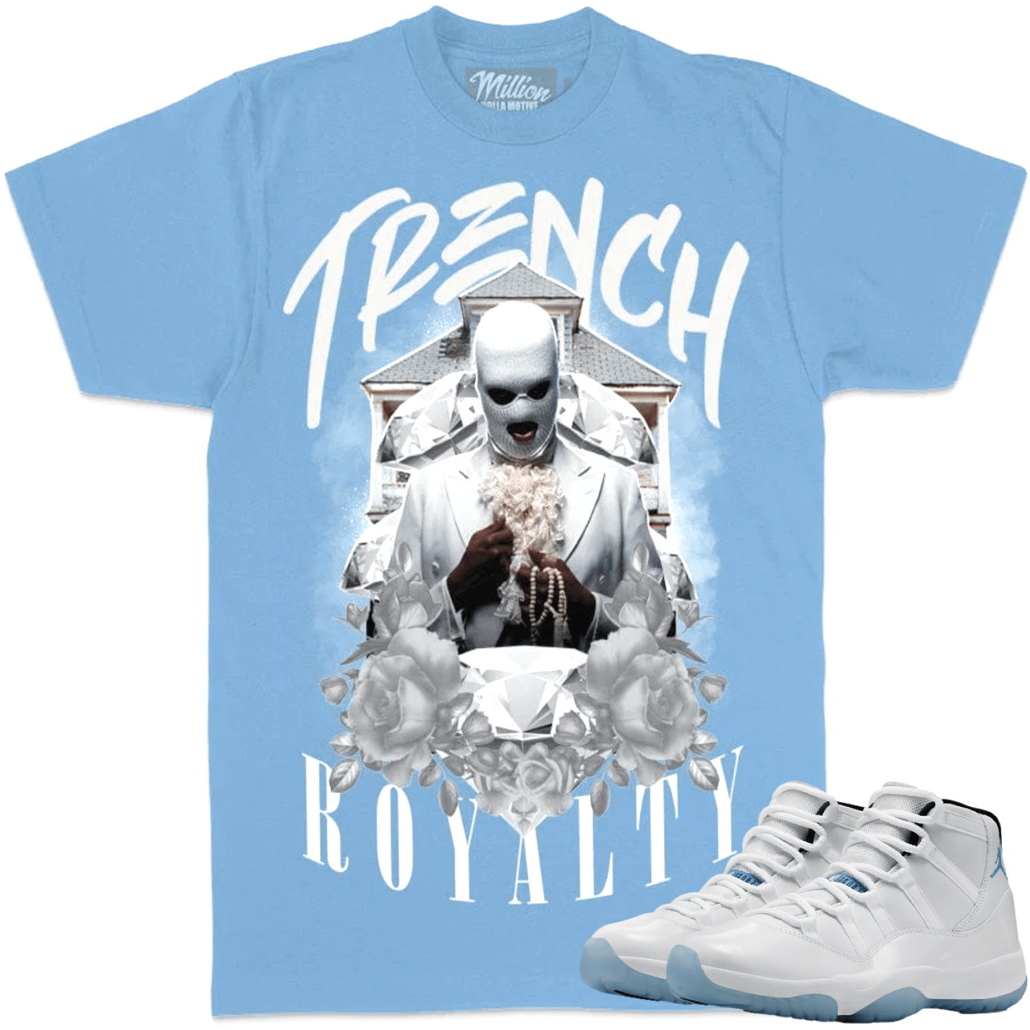 Legend Blue 11s Shirts - Columbia 11s Low Sneaker Tees - Royalty