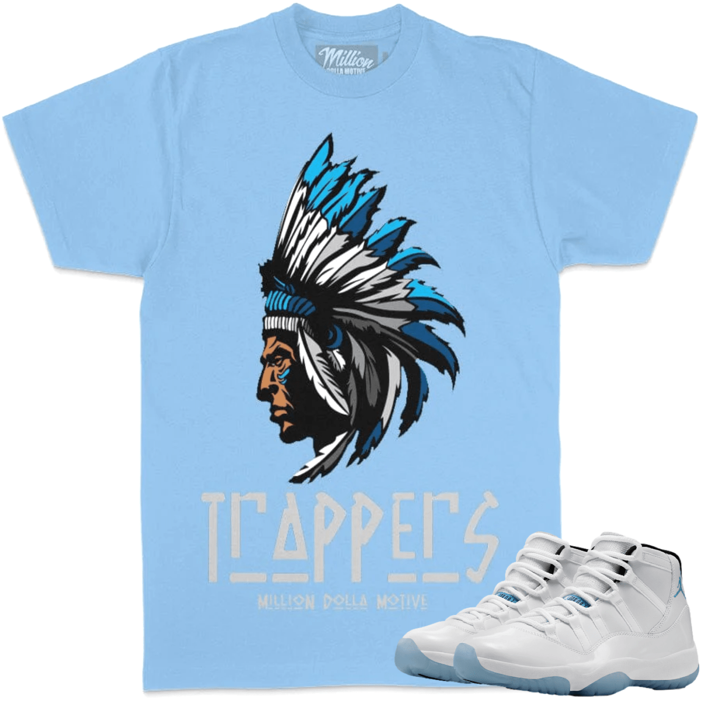 Legend Blue 11s Shirts - Columbia 11s Low Sneaker Tees - Trappers