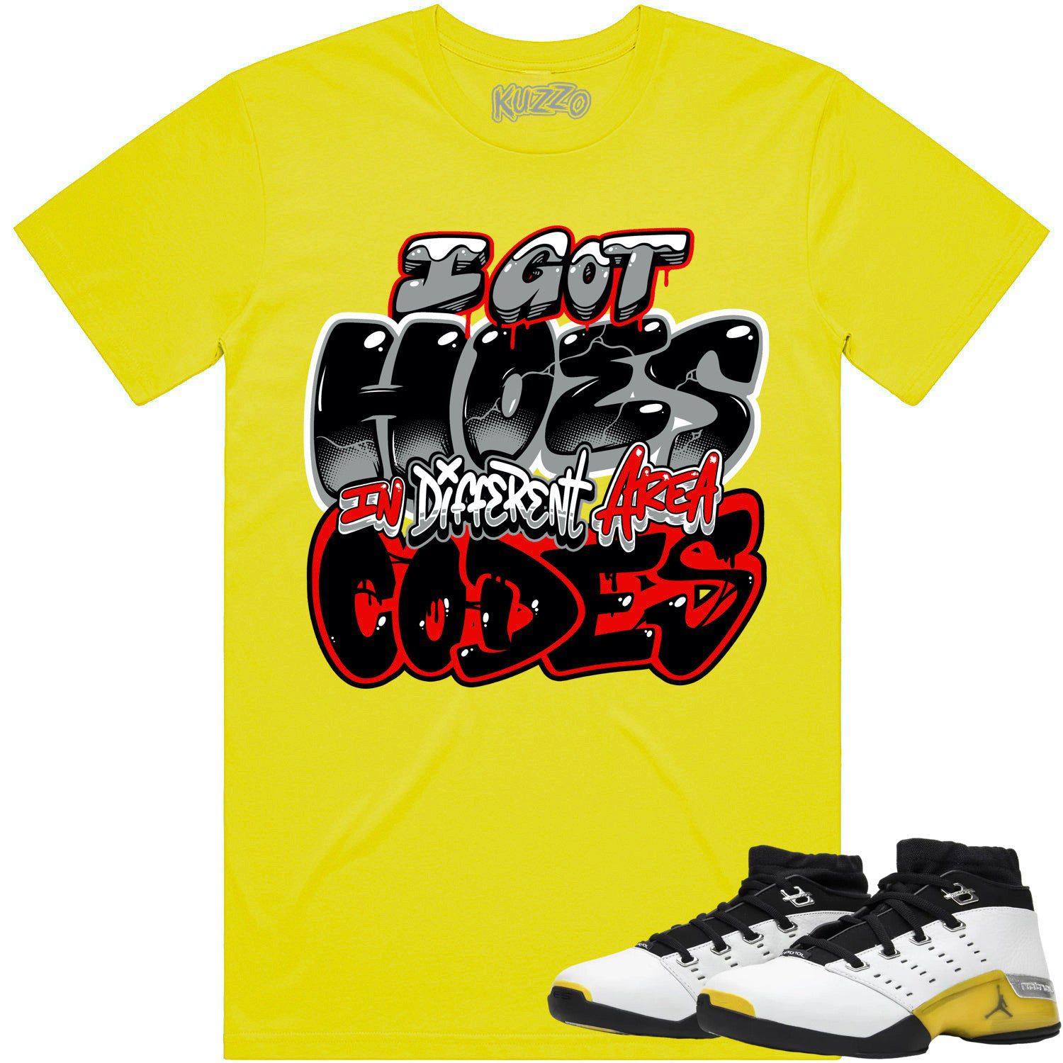 Lightning 17s Shirts - Jordan 17 Lightning Sneaker Tees - Area Codes