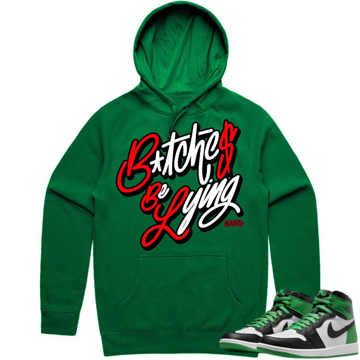 Lucky Green 1s Hoodie - Jordan 1 Lucky Green Hoodie - Red BBL