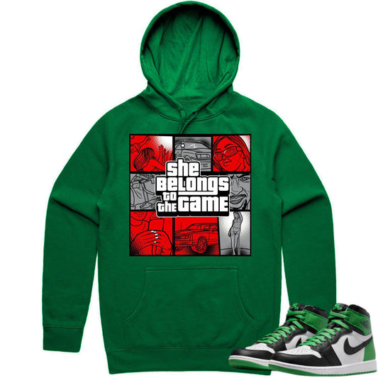 Lucky Green 1s Hoodie - Jordan 1 Lucky Green Hoodie - Red Game