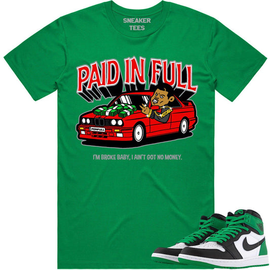 Lucky Green 1s Shirt - Jordan Retro 1 Lucky Green Shirt - Red Paid
