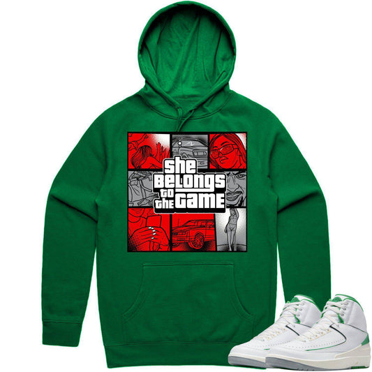 Lucky Green 2s Hoodie - Jordan 2 Lucky Green Hoodie - Red Game