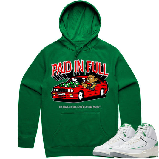 Lucky Green 2s Hoodie - Jordan 2 Lucky Green Hoodie - Red Paid