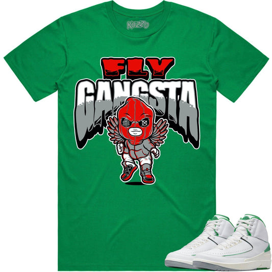 Lucky Green 2s Shirt - Jordan Retro 2 Lucky Green Shirt - Red Fly Gangsta