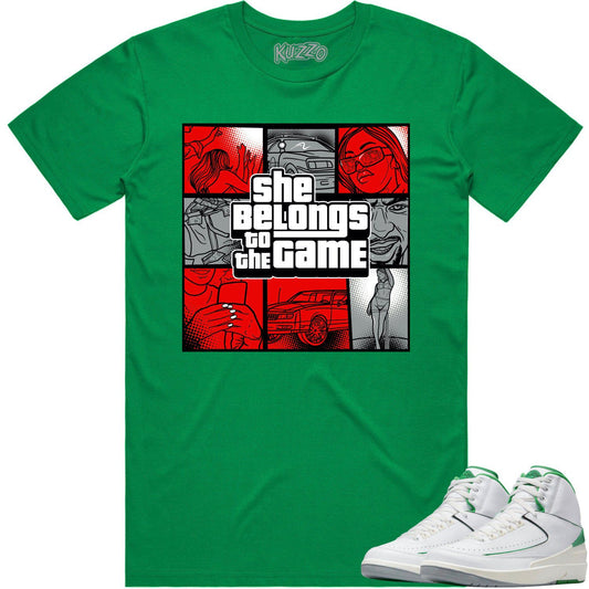 Lucky Green 2s Shirt - Jordan Retro 2 Lucky Green Shirt - Red Game