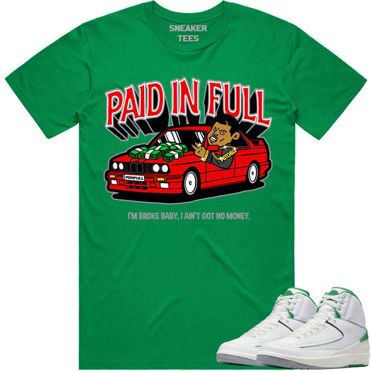 Lucky Green 2s Shirt - Jordan Retro 2 Lucky Green Shirt - Red Paid