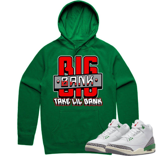 Lucky Green 3s Hoodie - Jordan 3 Lucky Green Hoodie - Red Big Bank