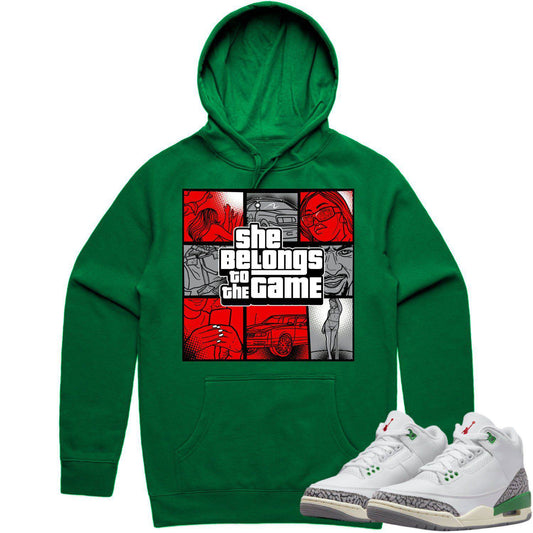 Lucky Green 3s Hoodie - Jordan 3 Lucky Green Hoodie - Red Game