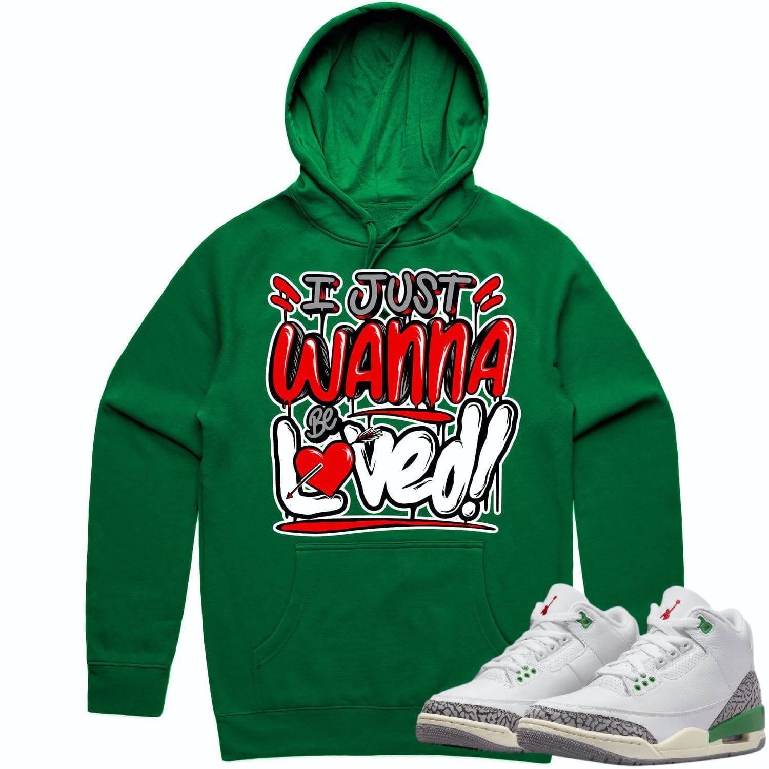 Lucky Green 3s Hoodie - Jordan 3 Lucky Green Hoodie - Red Loved