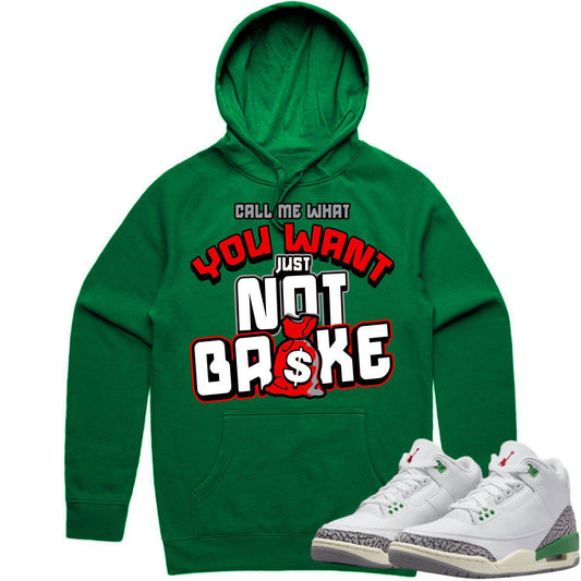 Lucky Green 3s Hoodie - Jordan 3 Lucky Green Hoodie - Red Not Broke