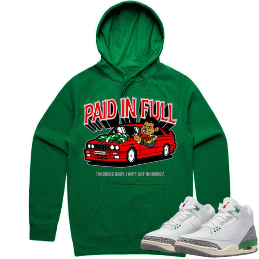 Lucky Green 3s Hoodie - Jordan 3 Lucky Green Hoodie - Red Paid