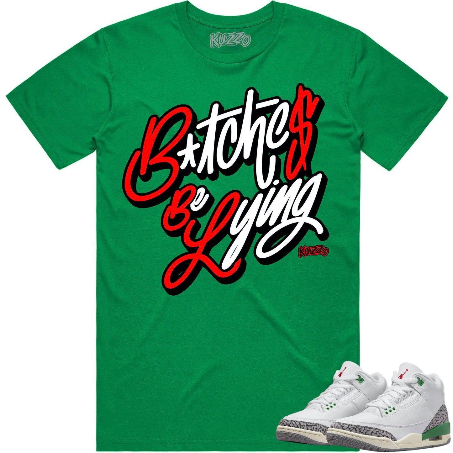 Lucky Green 3s Shirt - Jordan Retro 3 Lucky Green Shirt - Red BBL