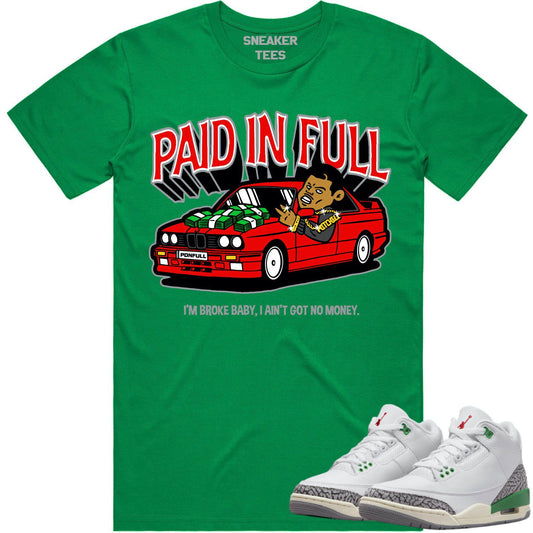 Lucky Green 3s Shirt - Jordan Retro 3 Lucky Green Shirt - Red Paid
