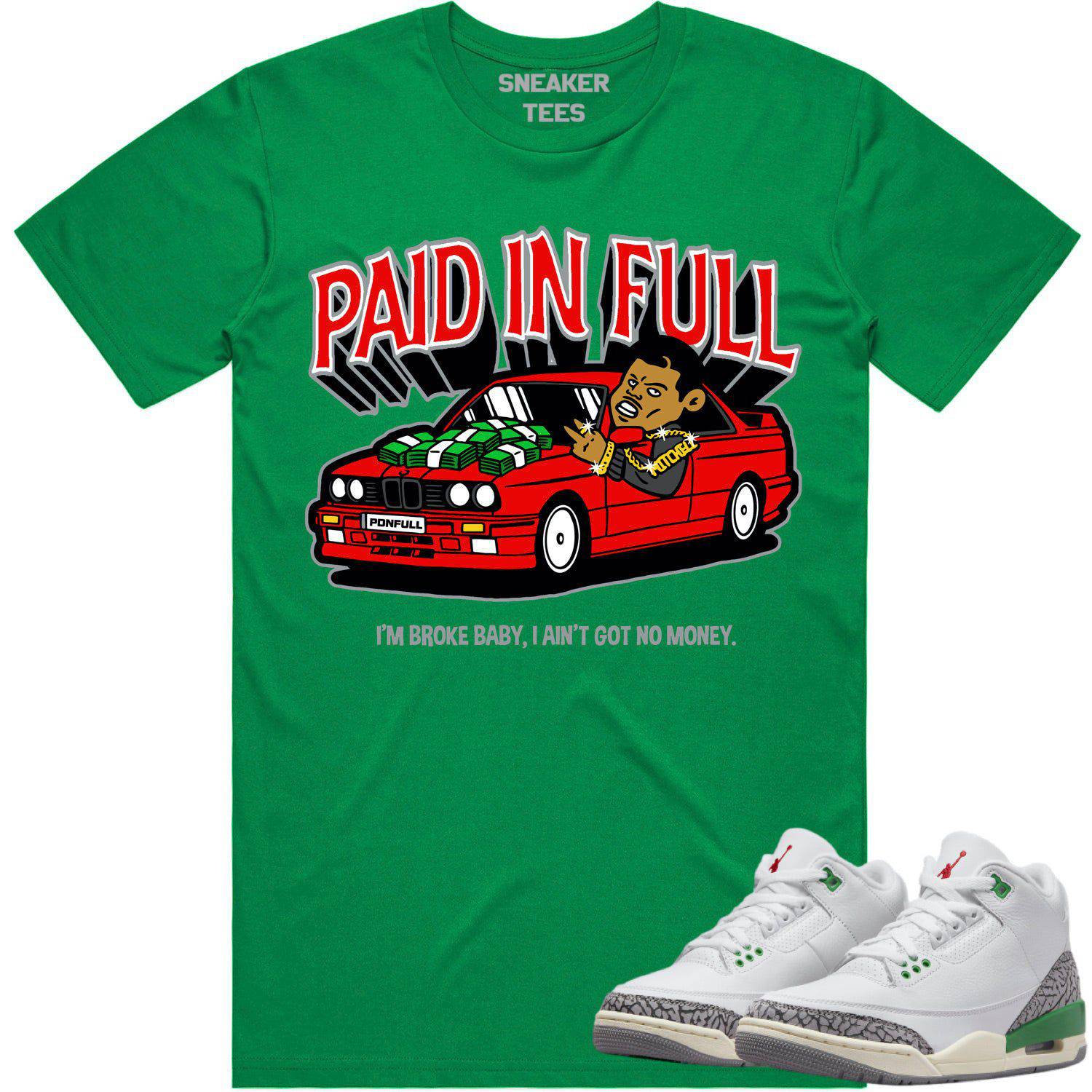 Lucky Green 3s Shirt - Jordan Retro 3 Lucky Green Shirt - Red Paid