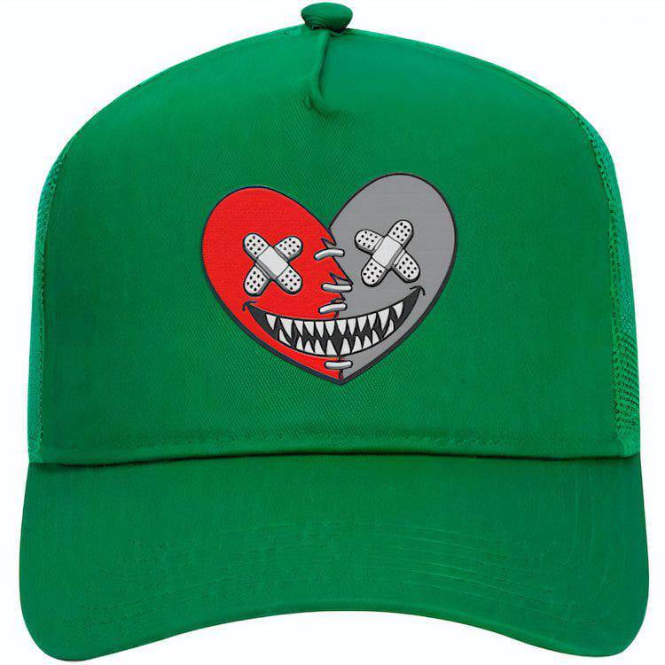 Lucky Green 5s Trucker Hats - Jordan 5 Lucky Green 5s Hats - Heart