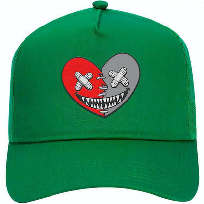 Lucky Green 5s Trucker Hats - Jordan 5 Lucky Green 5s Hats - Heart