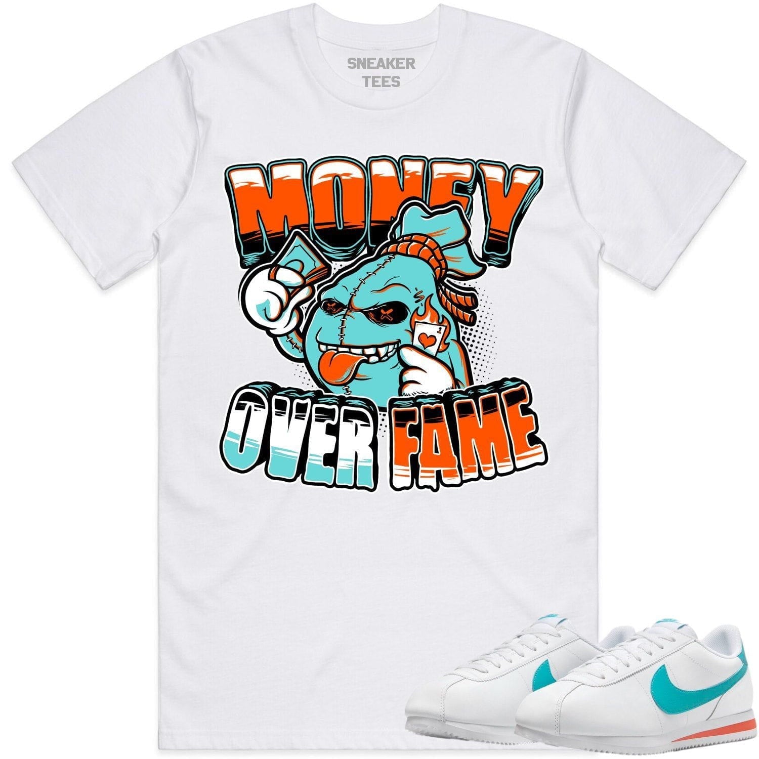 Miami Cortez Dolphins Shirt - Cortez Sneaker Tees - Money Over Fame