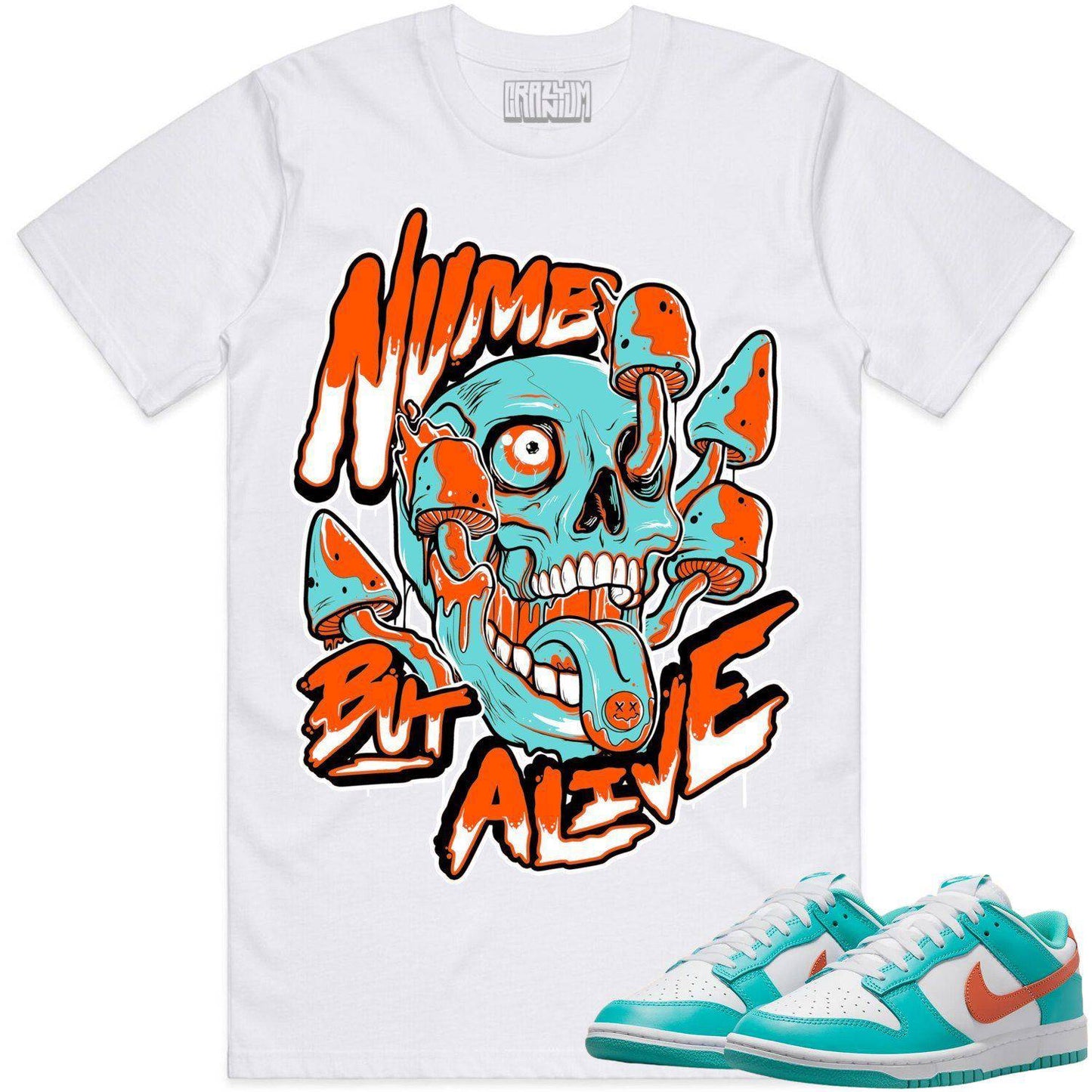 Miami Dolphin Dunks Shirts- Dunks Sneaker Tees - Miami Numb but Alive