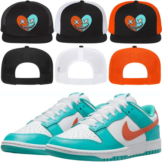 Miami Dolphin Dunks Trucker Hats - Miami Heart Baws