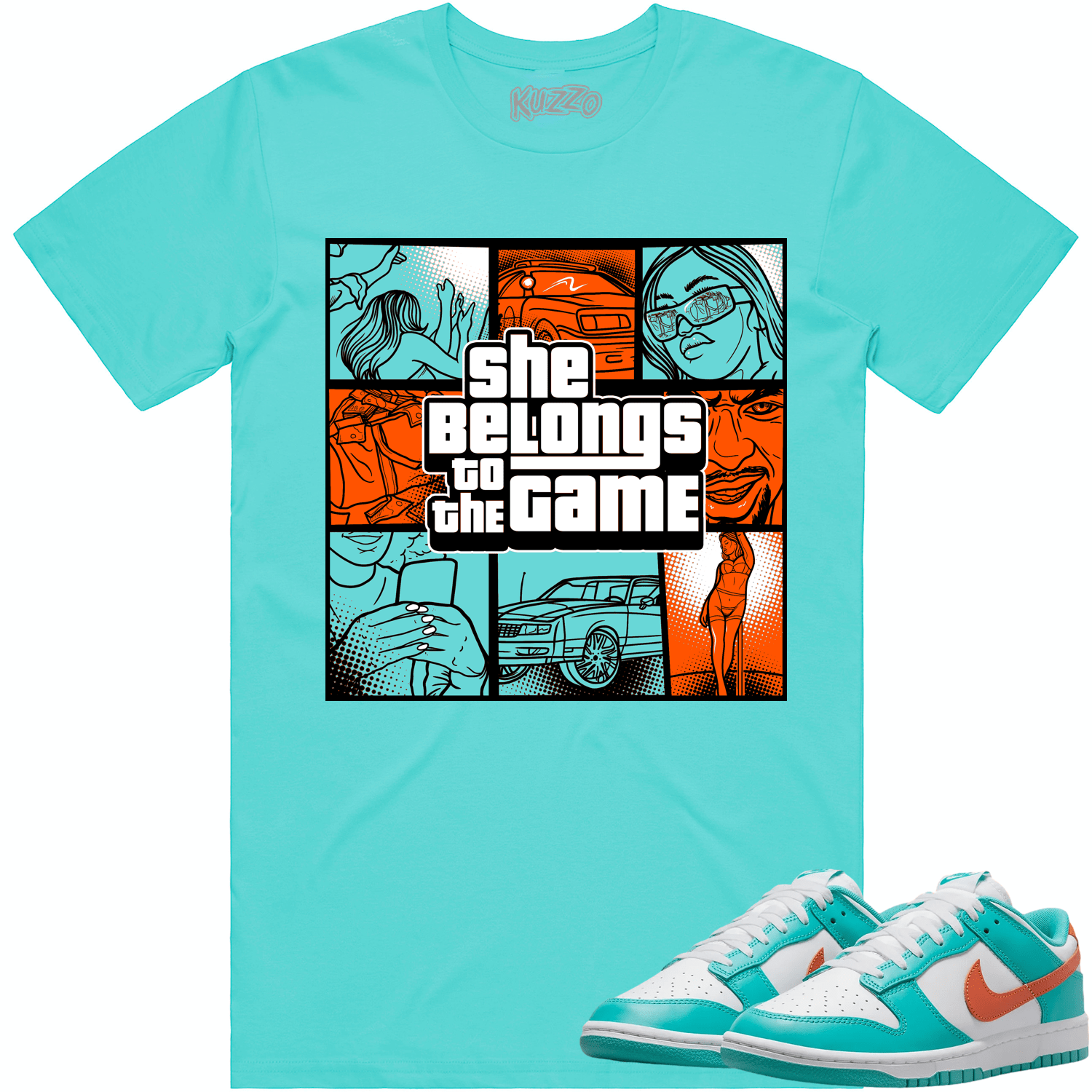 Miami Dunks Shirt - Dolphins Dunks Sneaker Tees - Game