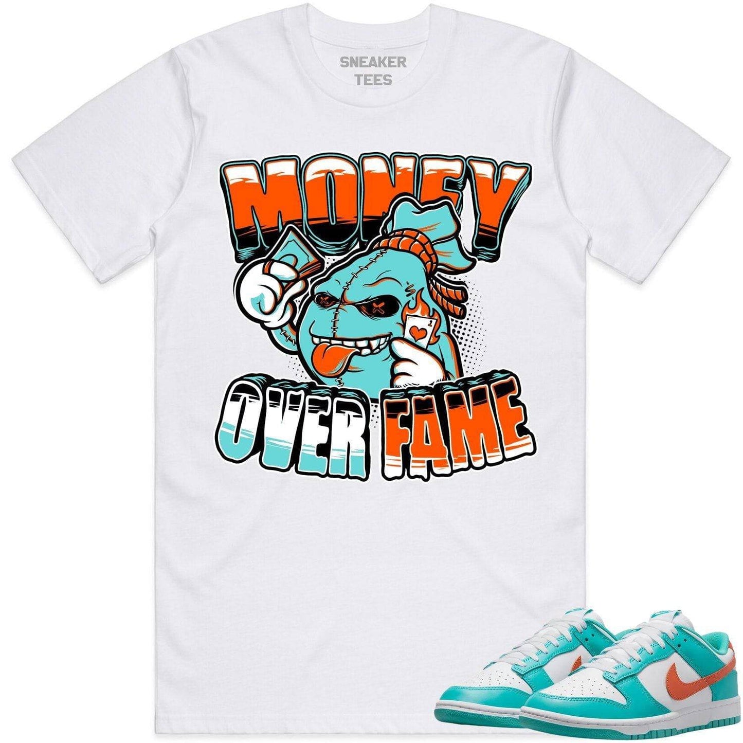 Miami Dunks Shirt - Dolphins Dunks Sneaker Tees - Money Over Fame