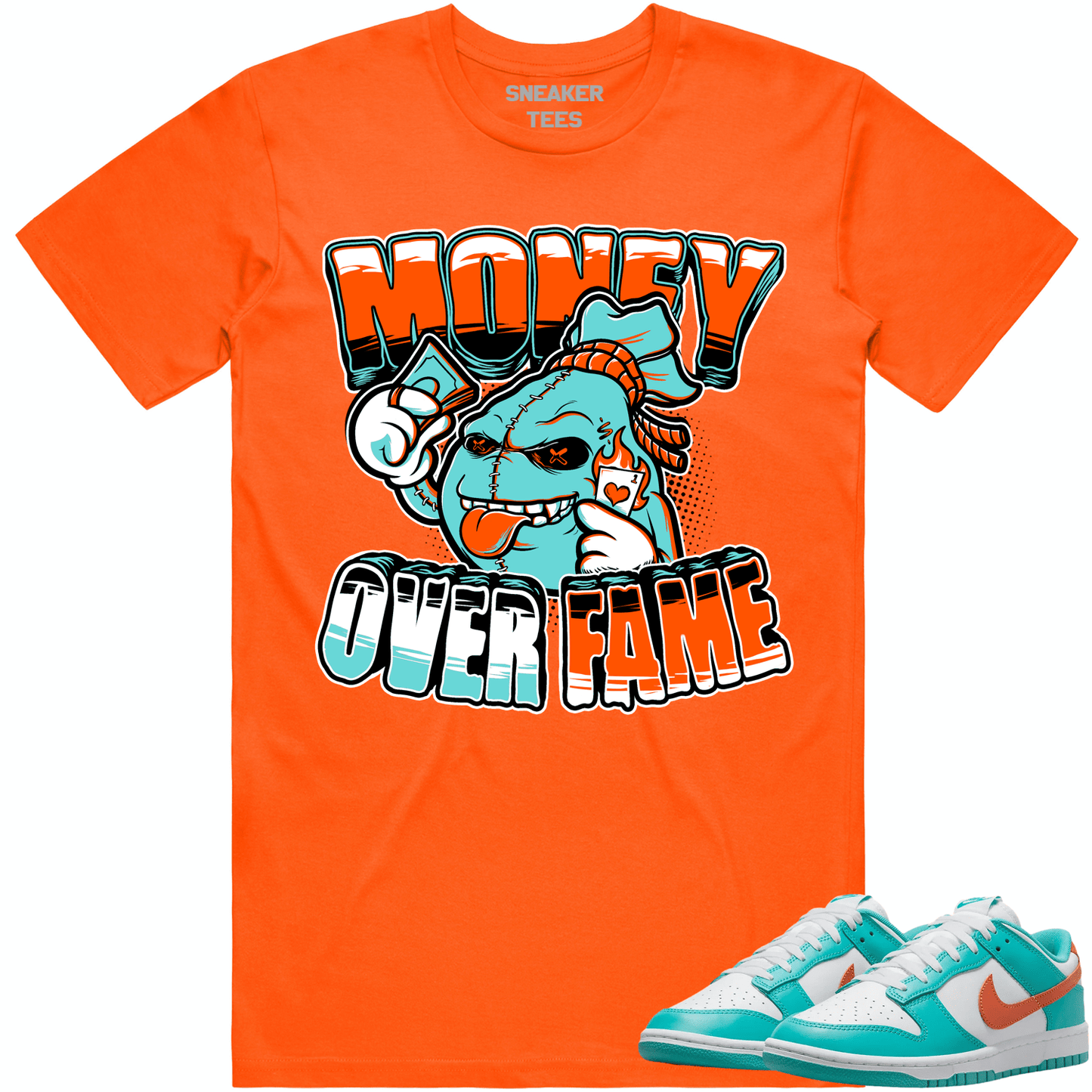 Miami Dunks Shirt - Dolphins Dunks Sneaker Tees - Money Over Fame