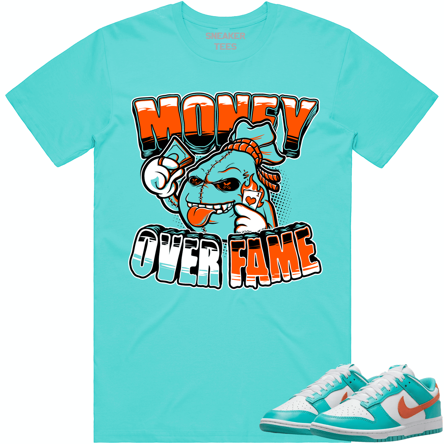 Miami Dunks Shirt - Dolphins Dunks Sneaker Tees - Money Over Fame