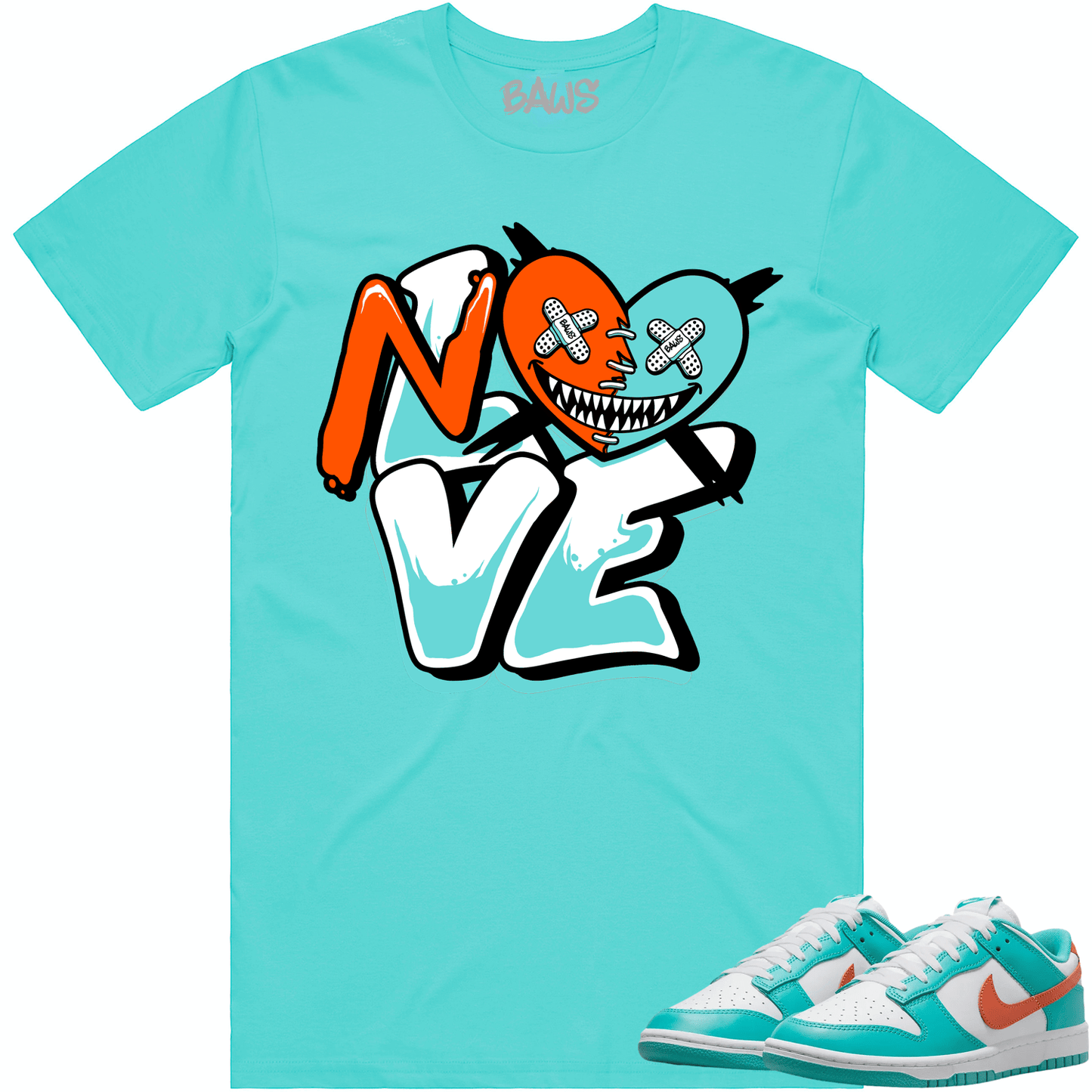 Miami Dunks Shirt - Dolphins Dunks Sneaker Tees - No Love Baws