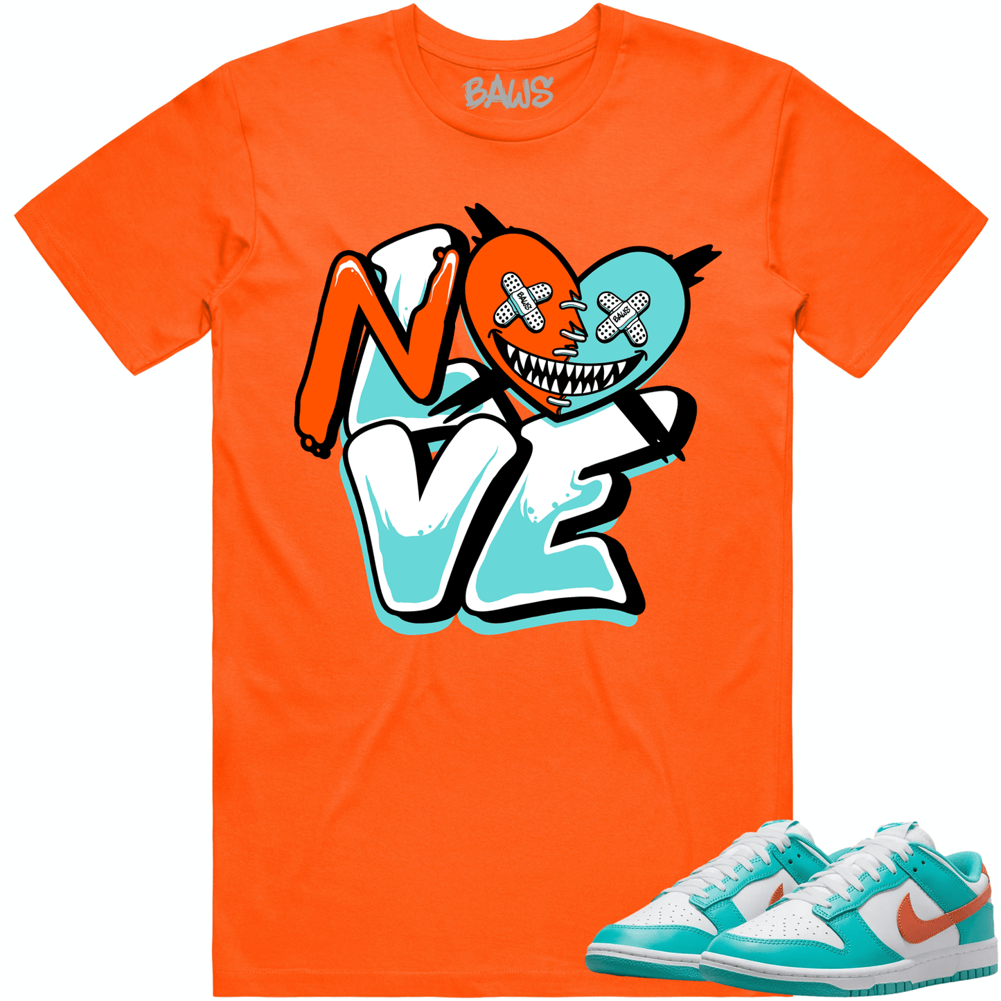 Miami Dunks Shirt - Dolphins Dunks Sneaker Tees - No Love Baws