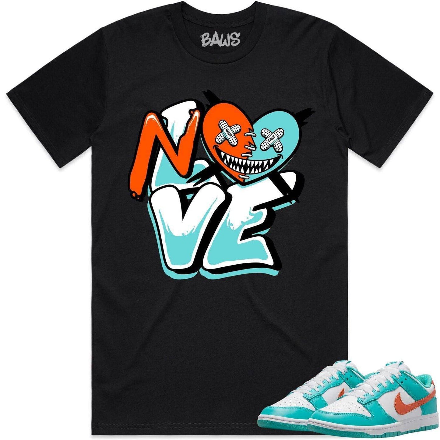 Miami Dunks Shirt - Dolphins Dunks Sneaker Tees - No Love Baws