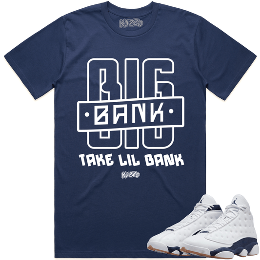 Midnight Navy 13s Shirt to Match - Jordan 13 Sneaker Tees - Big Bank