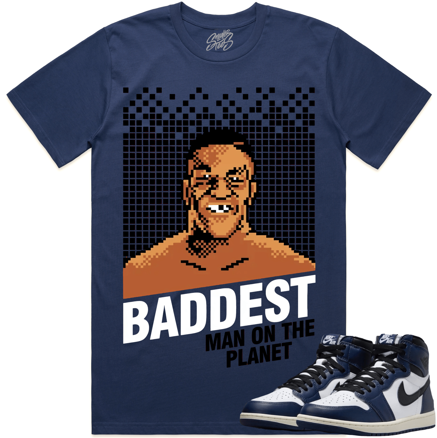 Midnight Navy 1s Shirt to Match - Sneaker Tees - Baddest